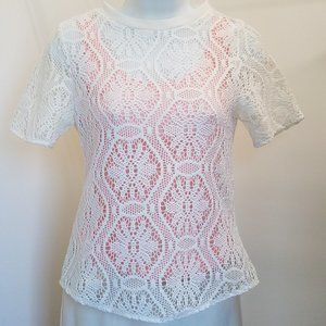 Banana Republic Cream Lace Top Sz: XXSP